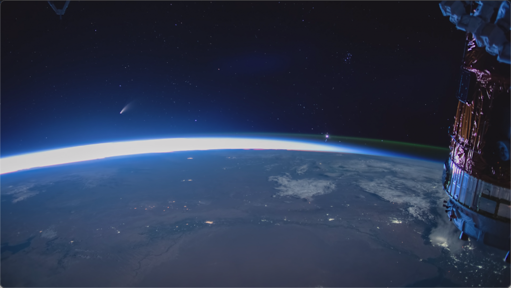 国际空间站 拍摄  4k NEOWISE彗星 观察 第2张
