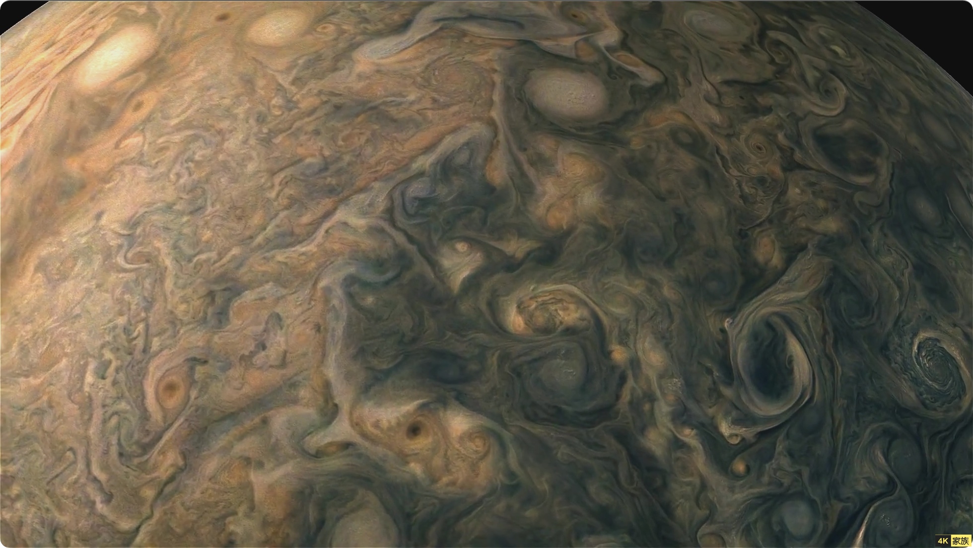 朱诺号探测器Perijove 木星 轨道运行拍摄4K60FPS帧视频 第1张