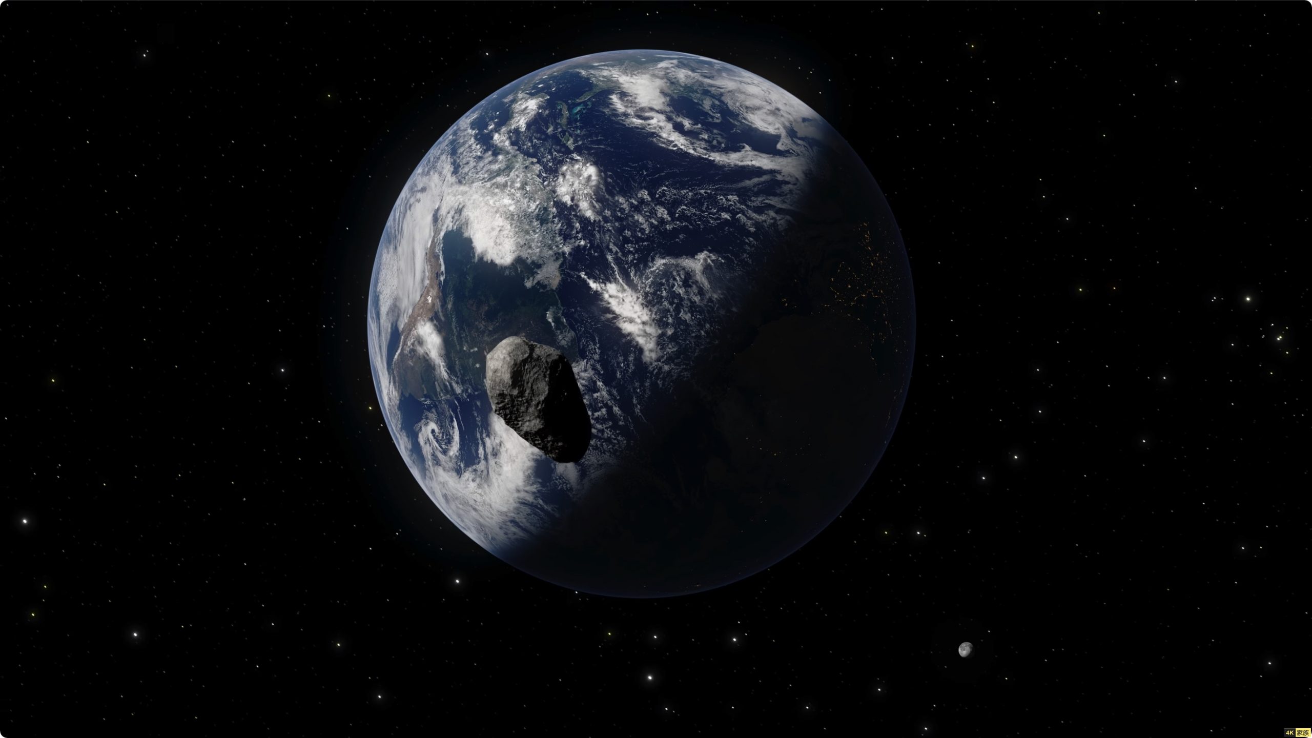 模拟小行星撞击地球 4K视频 第2张