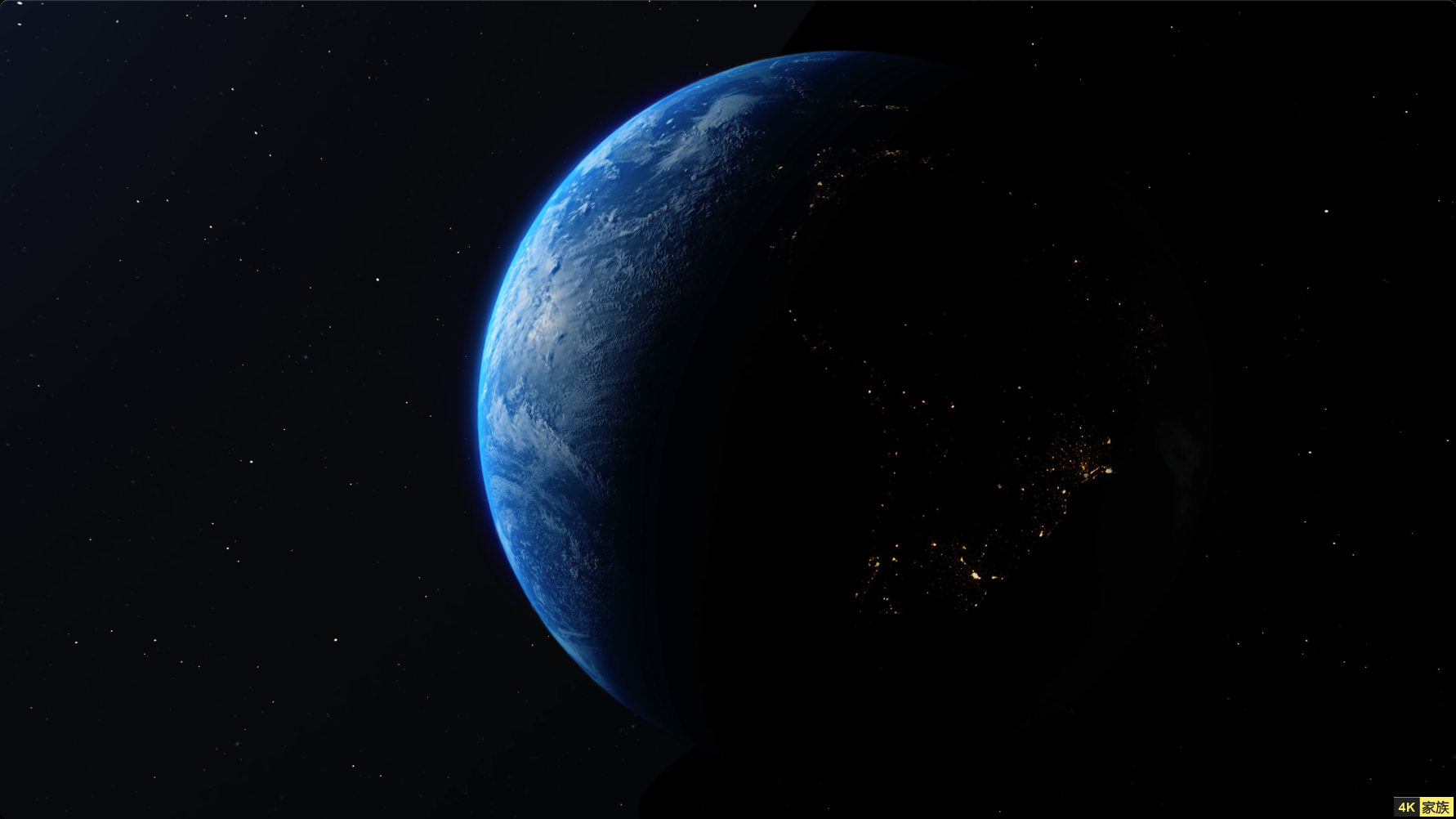 4K镜头 地球在太空中旋转 第1张