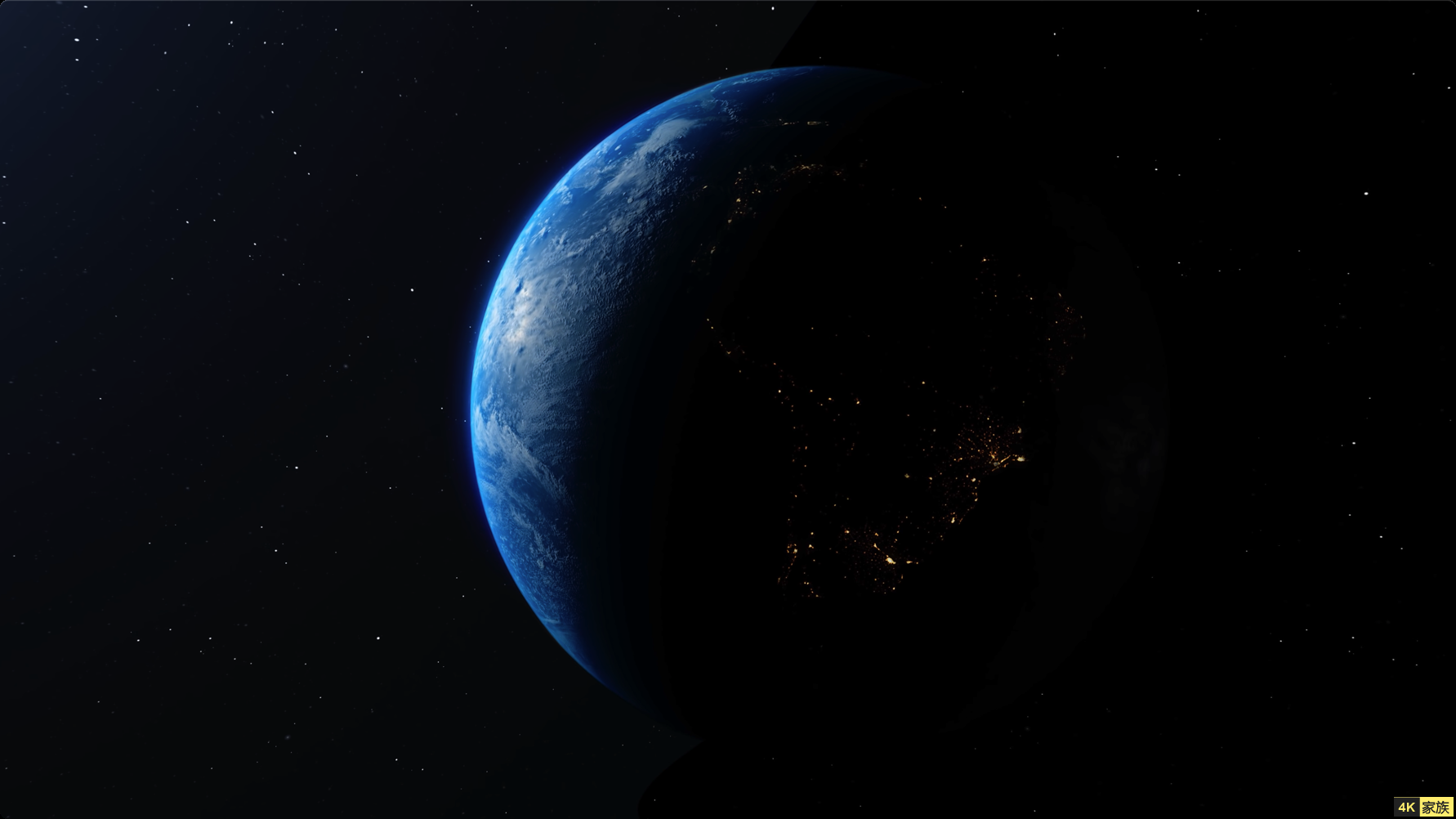 4K镜头 地球在太空中旋转 第2张